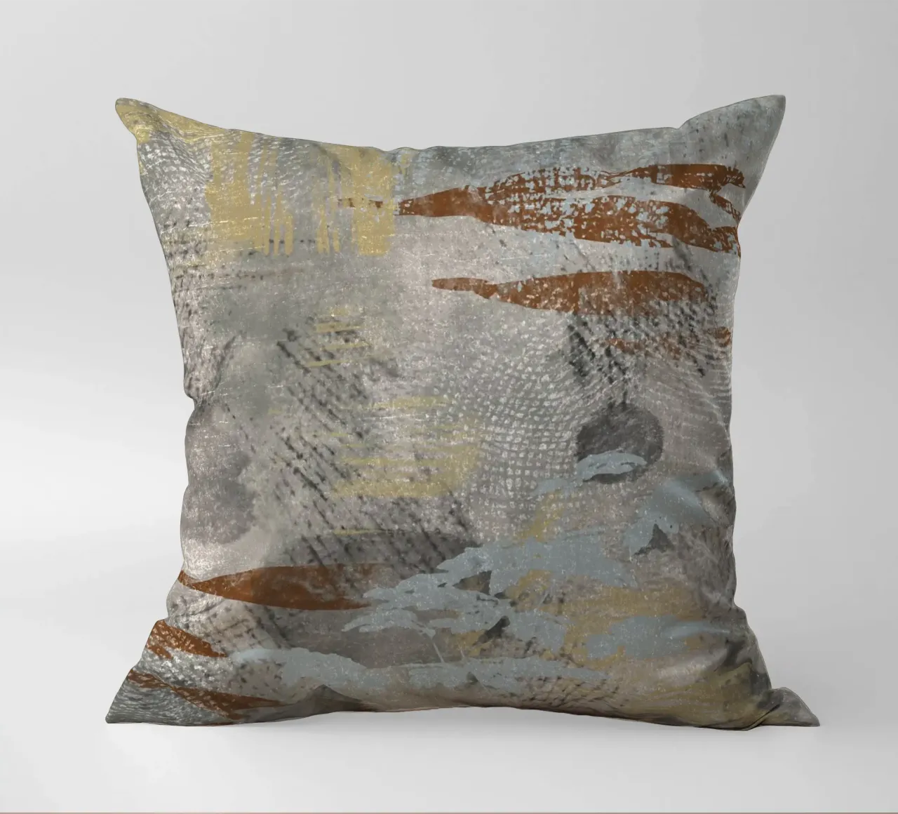 Modern abstract digital painting with textures and shapes cuscino da Imaginative