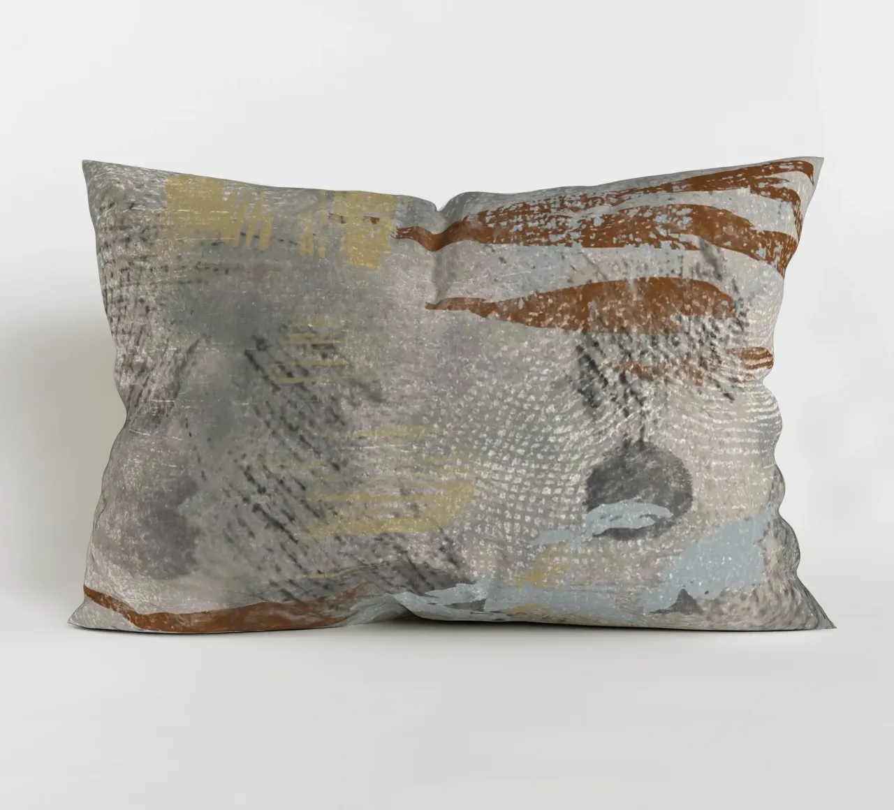 Modern abstract digital painting with textures and shapes cuscino da Imaginative