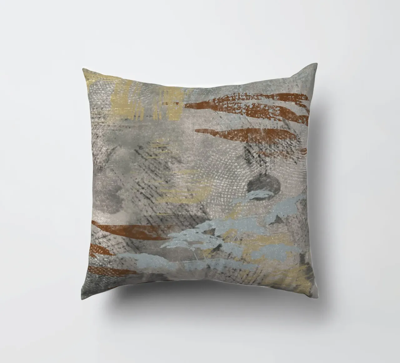 Modern abstract digital painting with textures and shapes cuscino da Imaginative