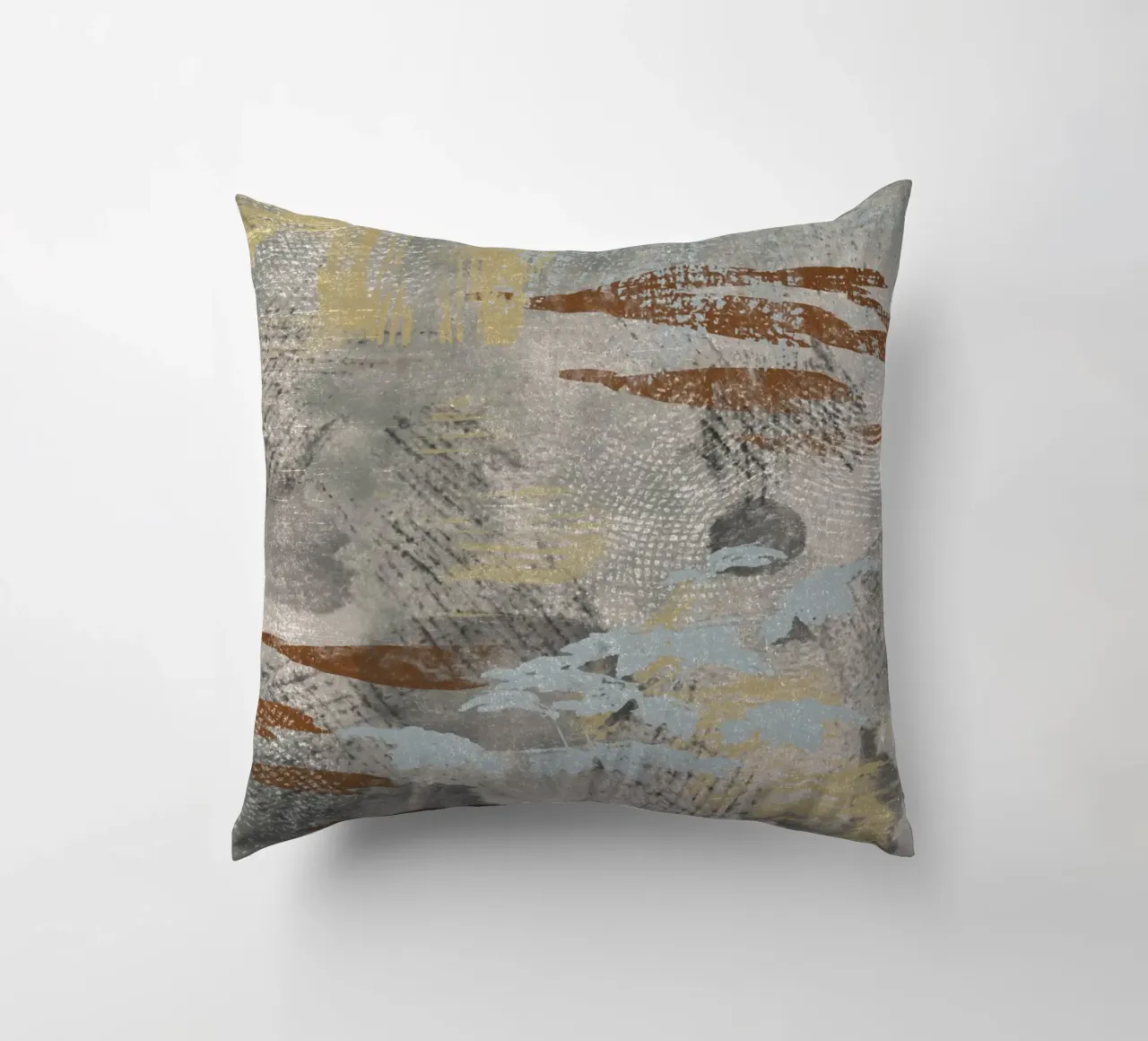Modern abstract digital painting with textures and shapes cuscino da Imaginative
