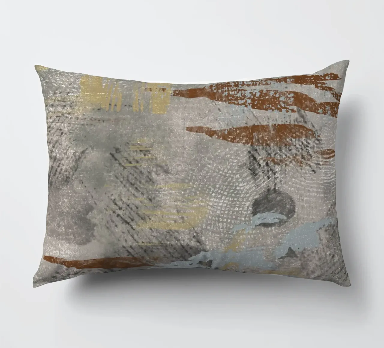 Modern abstract digital painting with textures and shapes cuscino da Imaginative