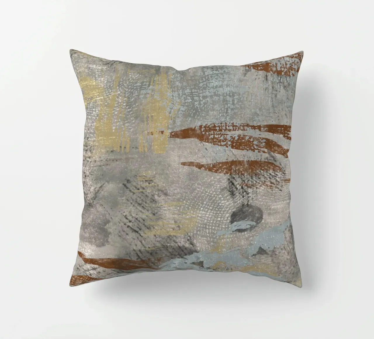 Modern abstract digital painting with textures and shapes cuscino da Imaginative
