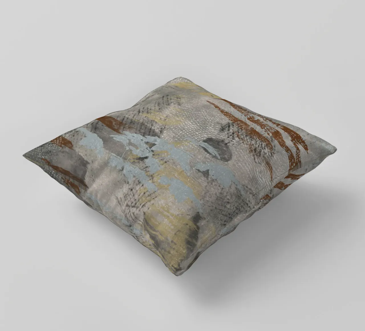 Modern abstract digital painting with textures and shapes cuscino da Imaginative