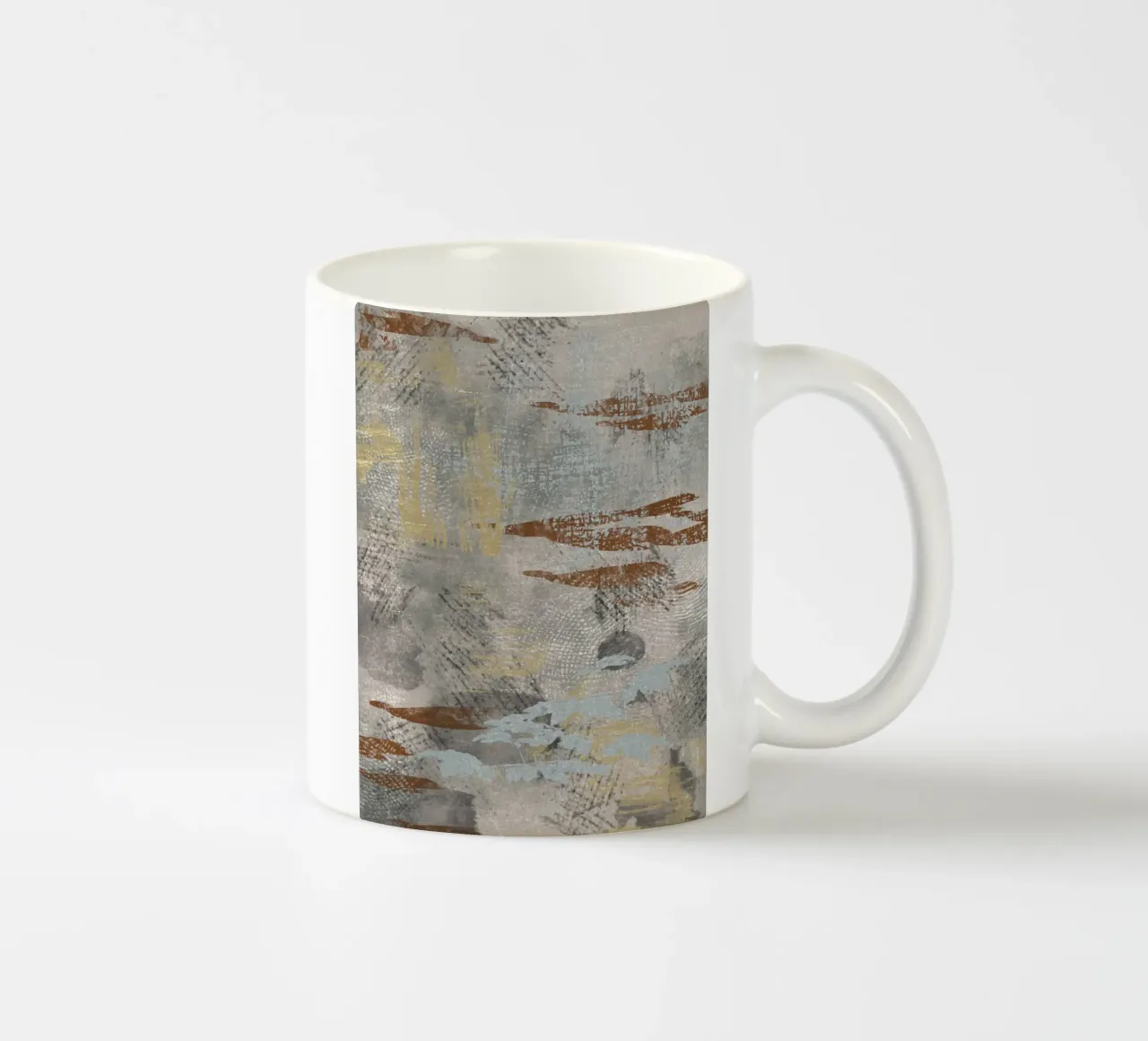 Modern abstract digital painting with textures and shapes tazza in ceramica da Imaginative