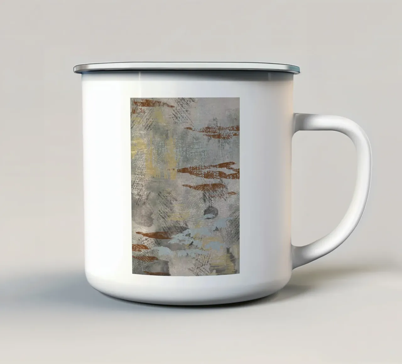Modern abstract digital painting with textures and shapes mug en émail de Imaginative