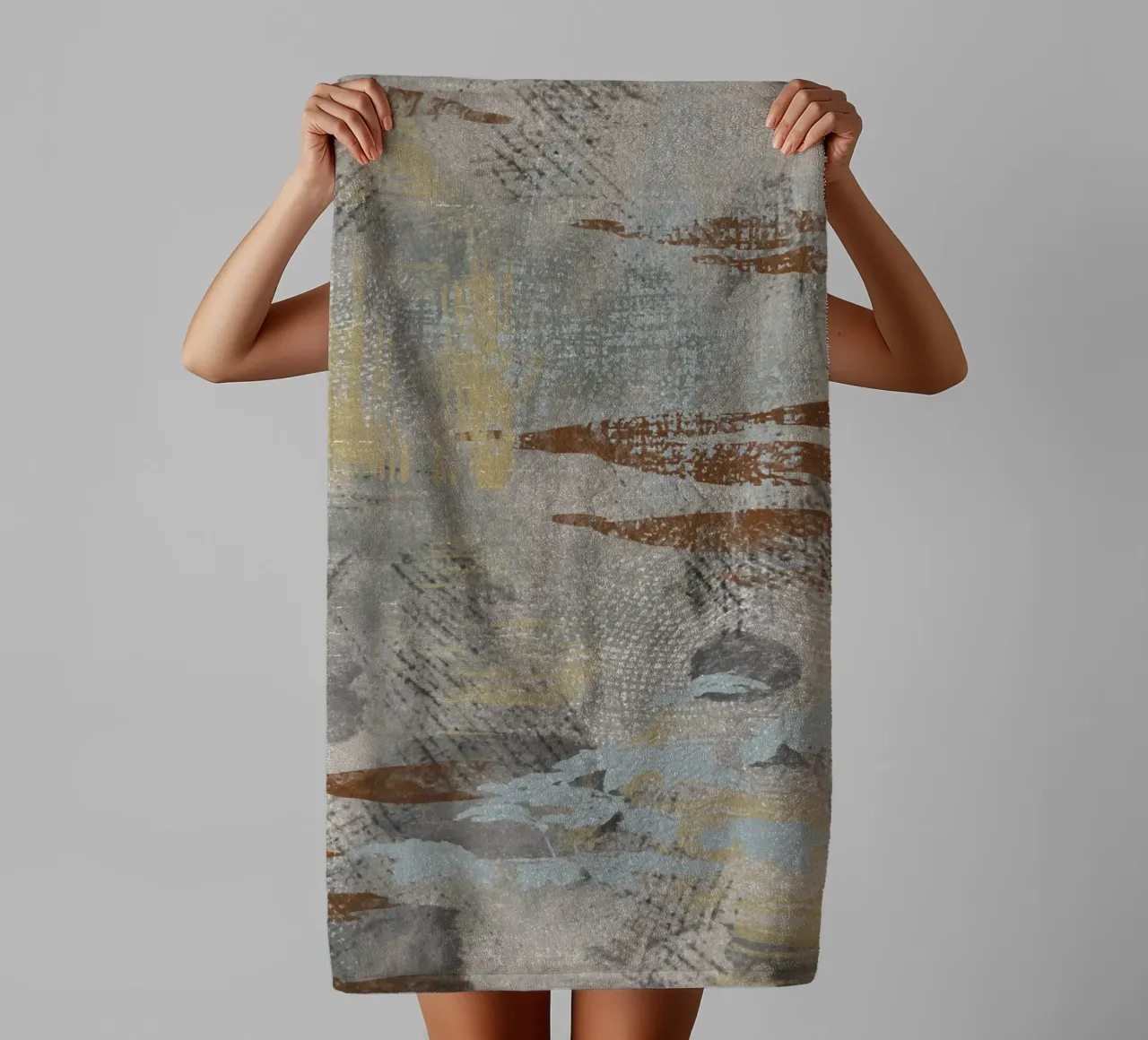 Modern abstract digital painting with textures and shapes badhanddoek van Imaginative
