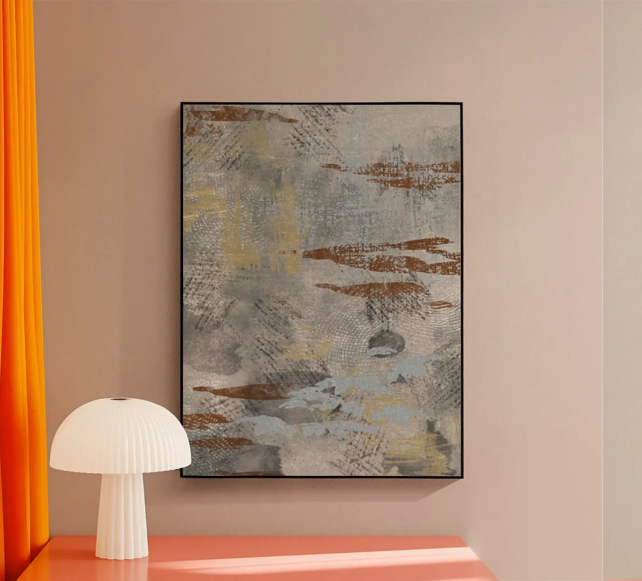 Modern abstract digital painting with textures and shapes metacrilato de Imaginative