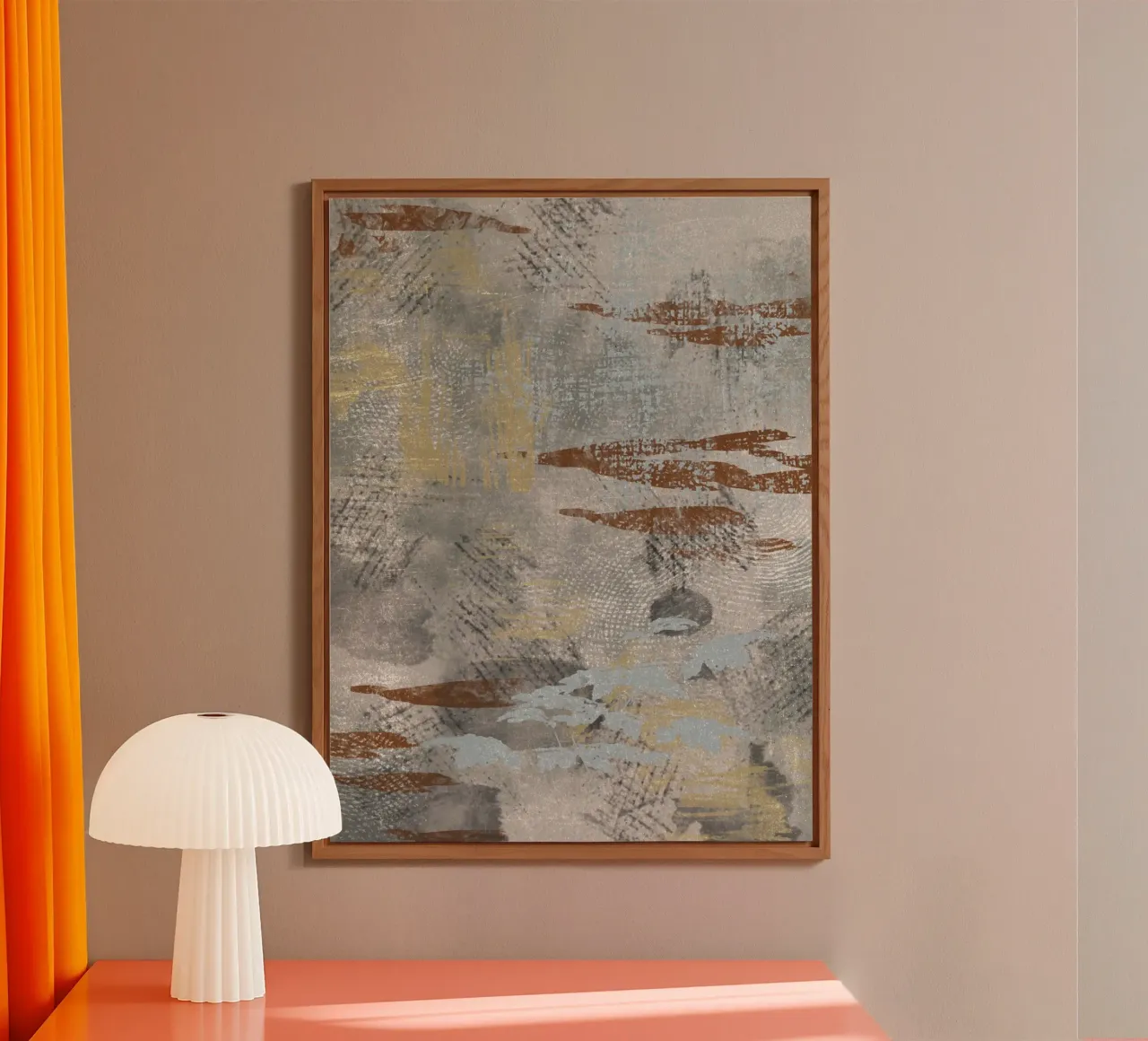 Modern abstract digital painting with textures and shapes alluminio dibond da Imaginative