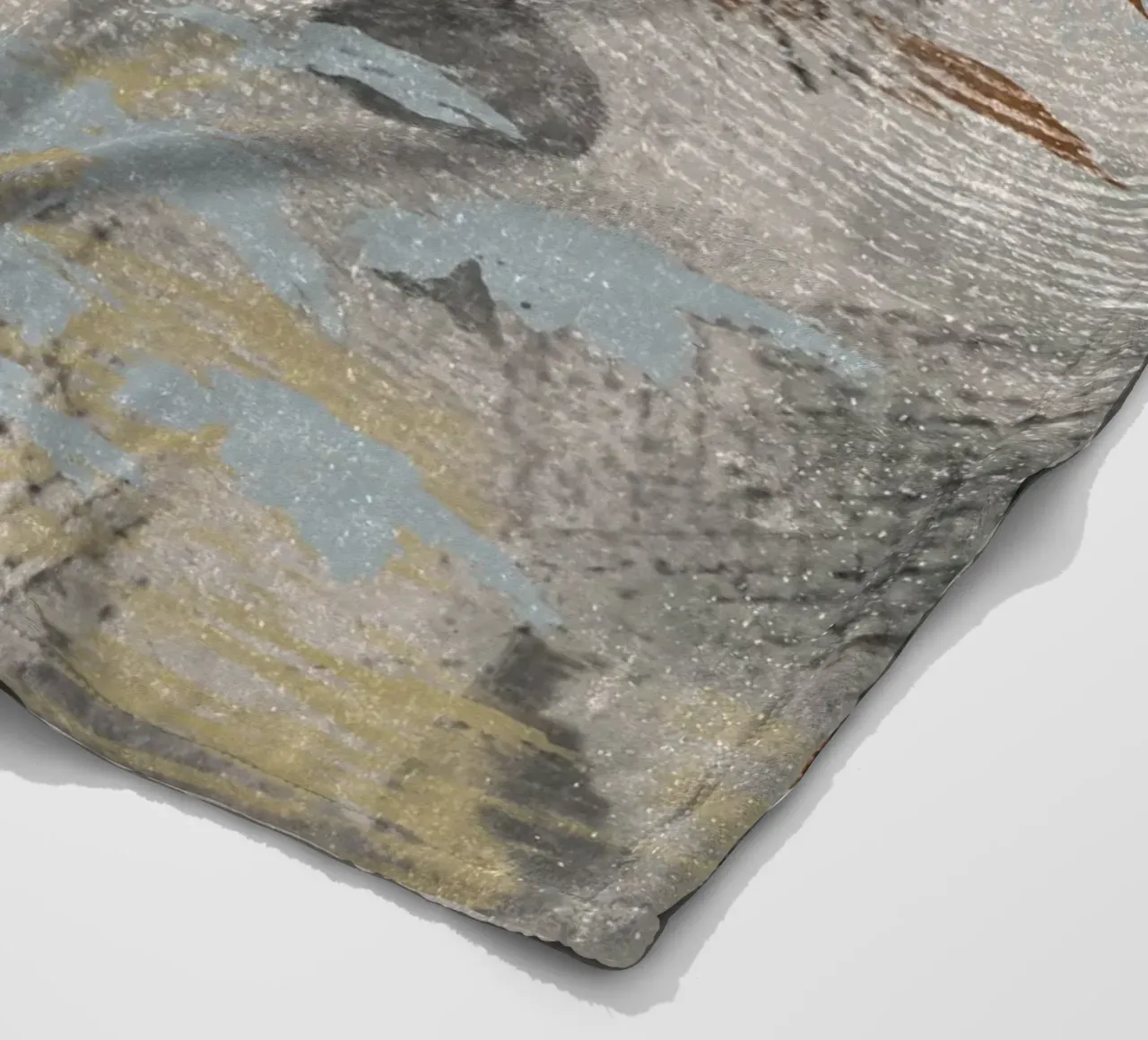 Modern abstract digital painting with textures and shapes fleece blanket by Imaginative