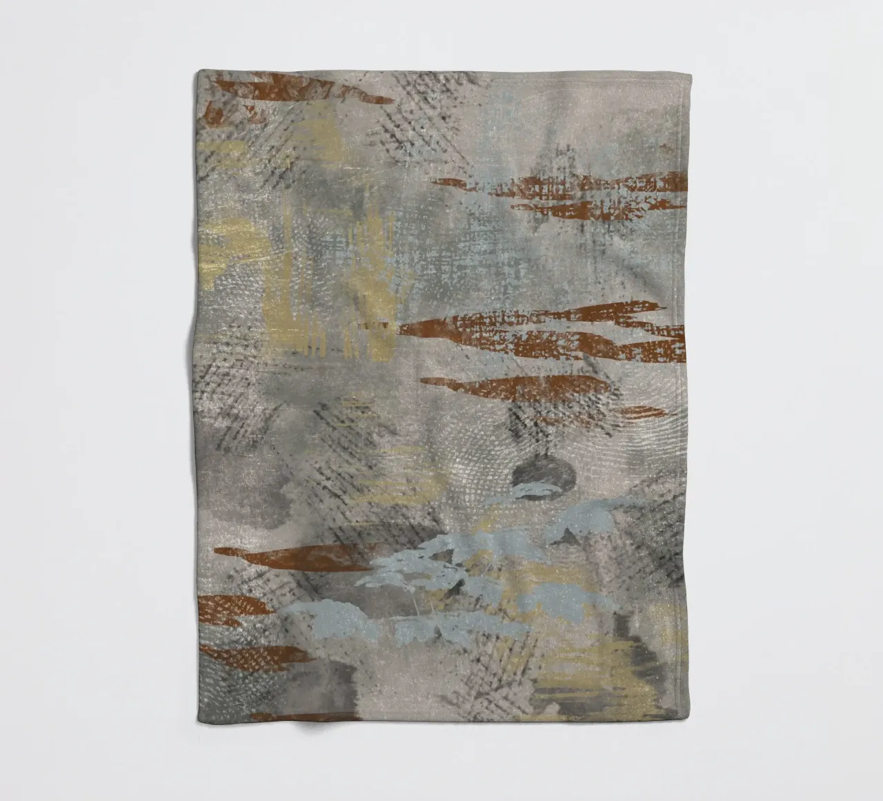 Modern abstract digital painting with textures and shapes fleece blanket by Imaginative