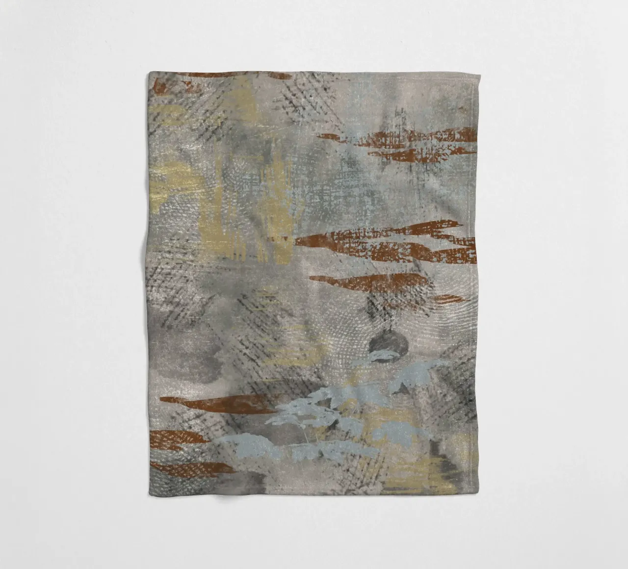 Modern abstract digital painting with textures and shapes fleece blanket by Imaginative