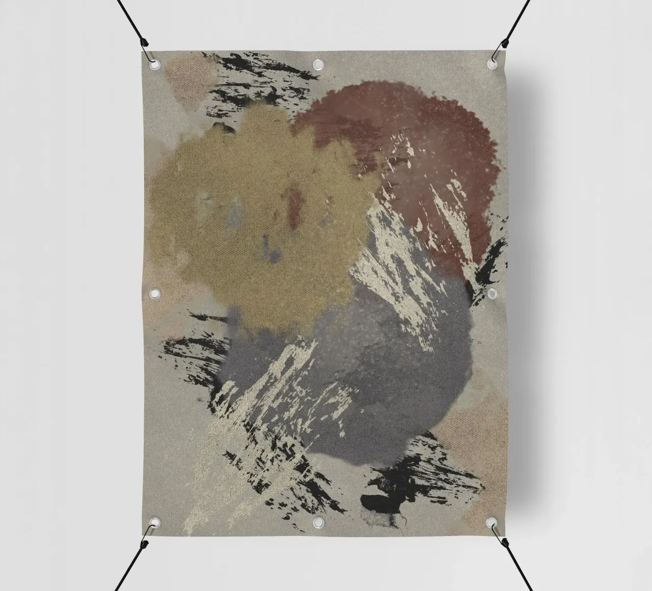 Organic shapes, brushstrokes and textures in earthy tones telo in pvc da Imaginative