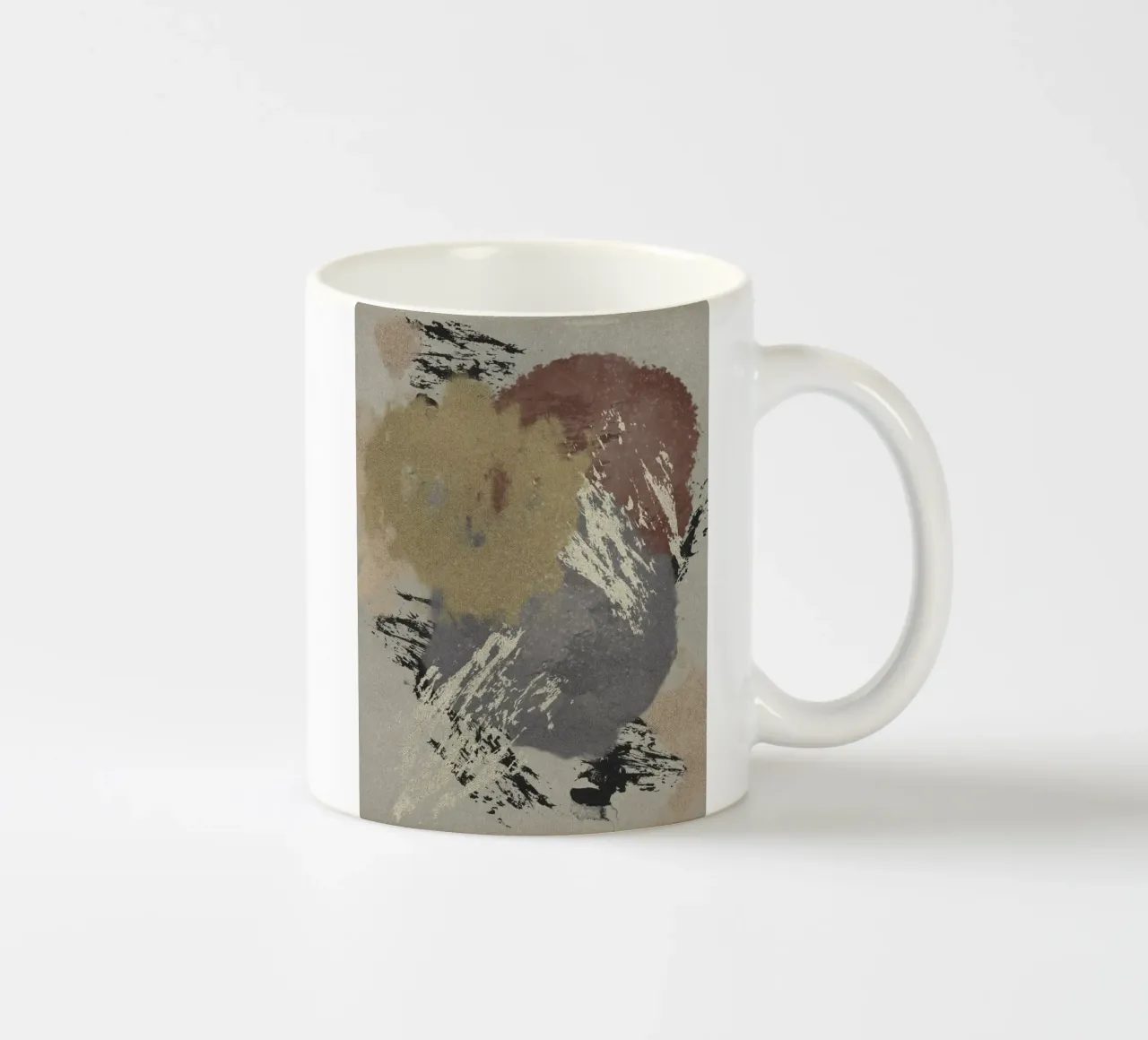 Organic shapes, brushstrokes and textures in earthy tones tazza in ceramica da Imaginative