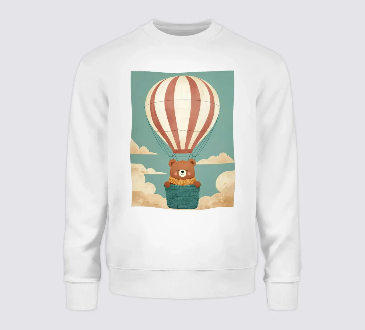 Illustrazione di un orso in mongolfiera felpa da 🐹 BABY ART PRINTS