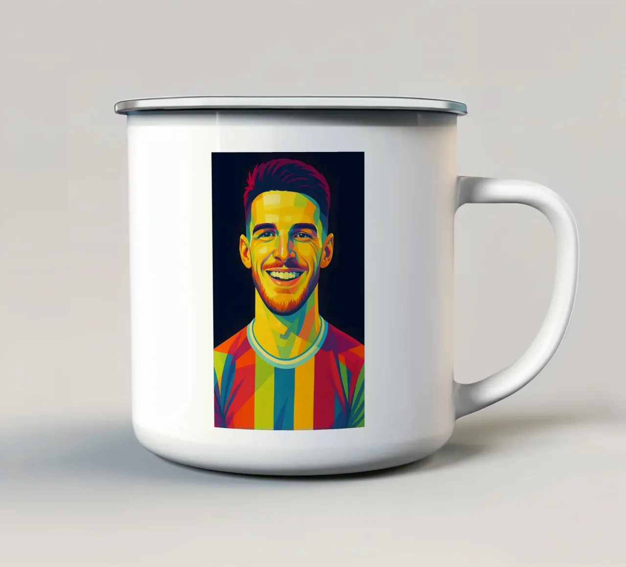 Arte pop di Declan Rice tazza in smalto da BONANZA