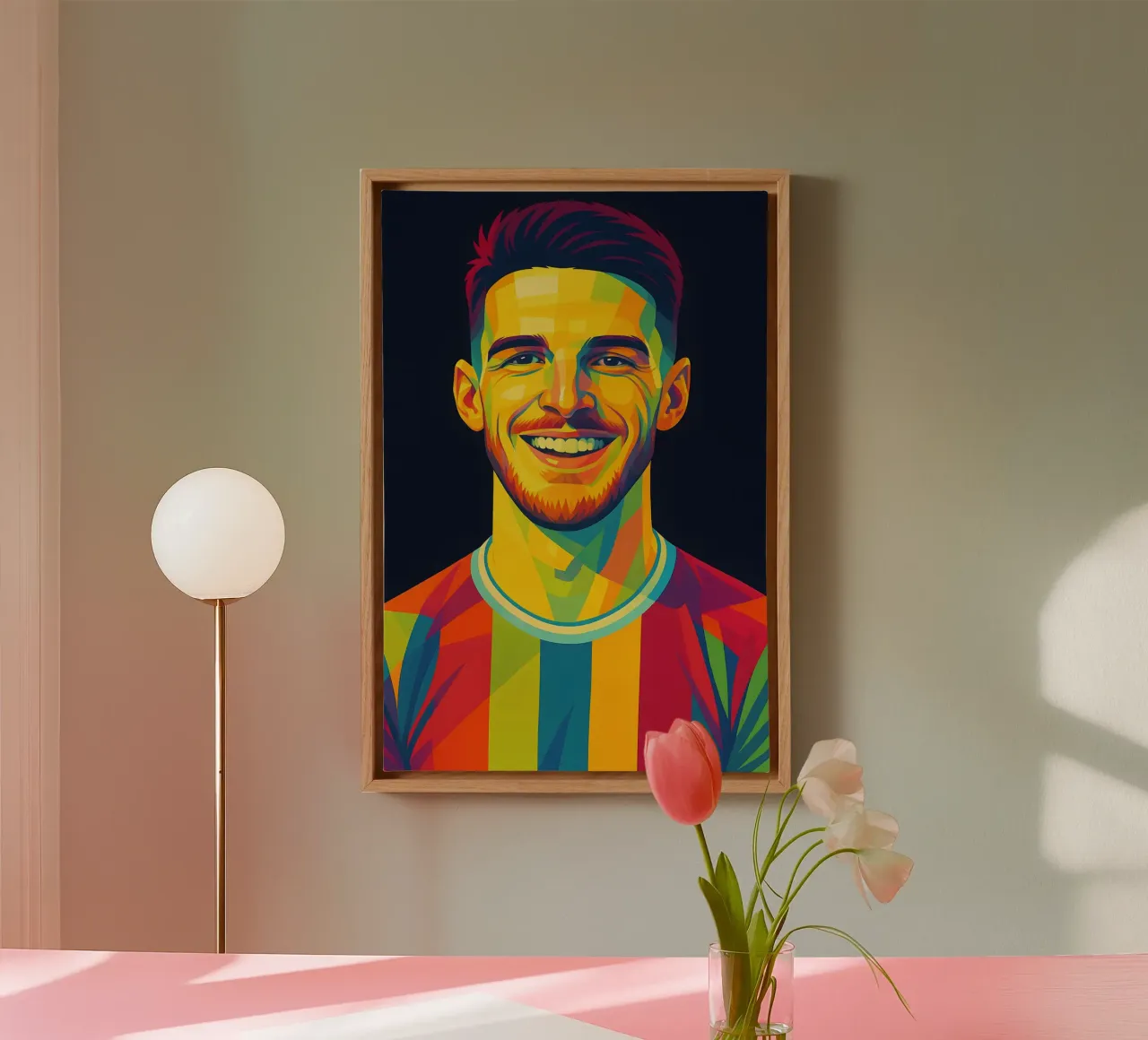 Declan Rice pop-art canvas met Baklijst van BONANZA