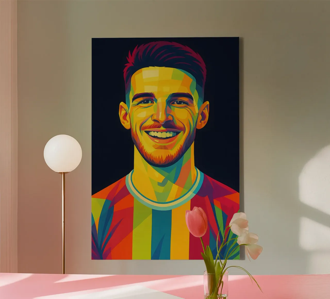 Declan Rice pop-art canvas met Baklijst van BONANZA