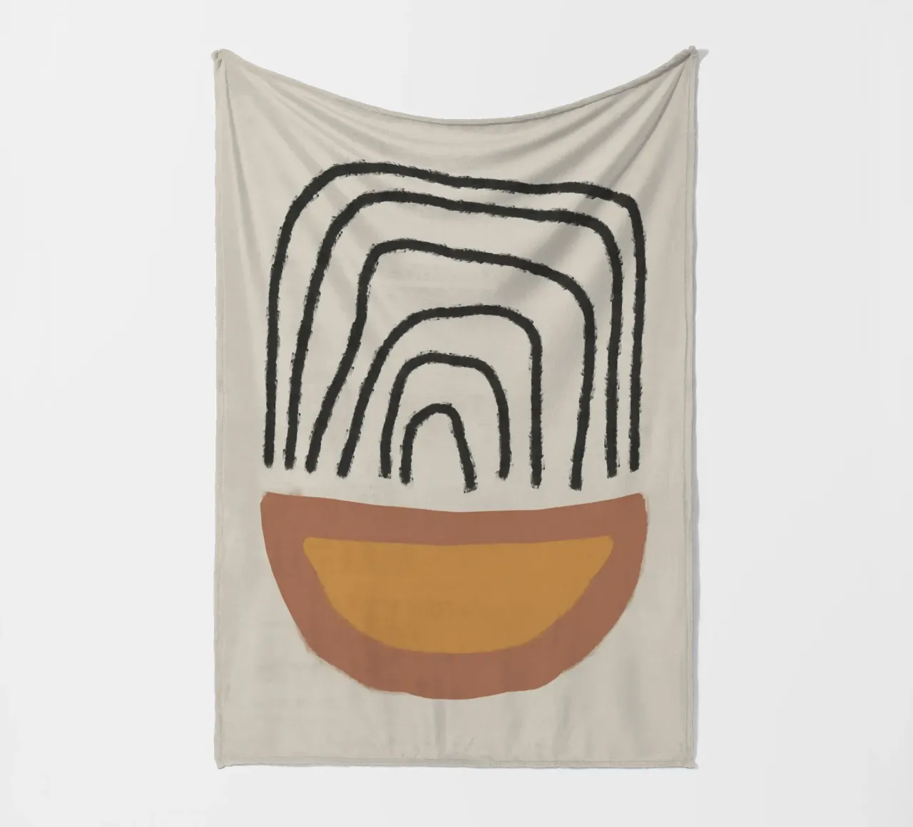 Abstract painting with organic shapes and lines coperta in pile da Imaginative