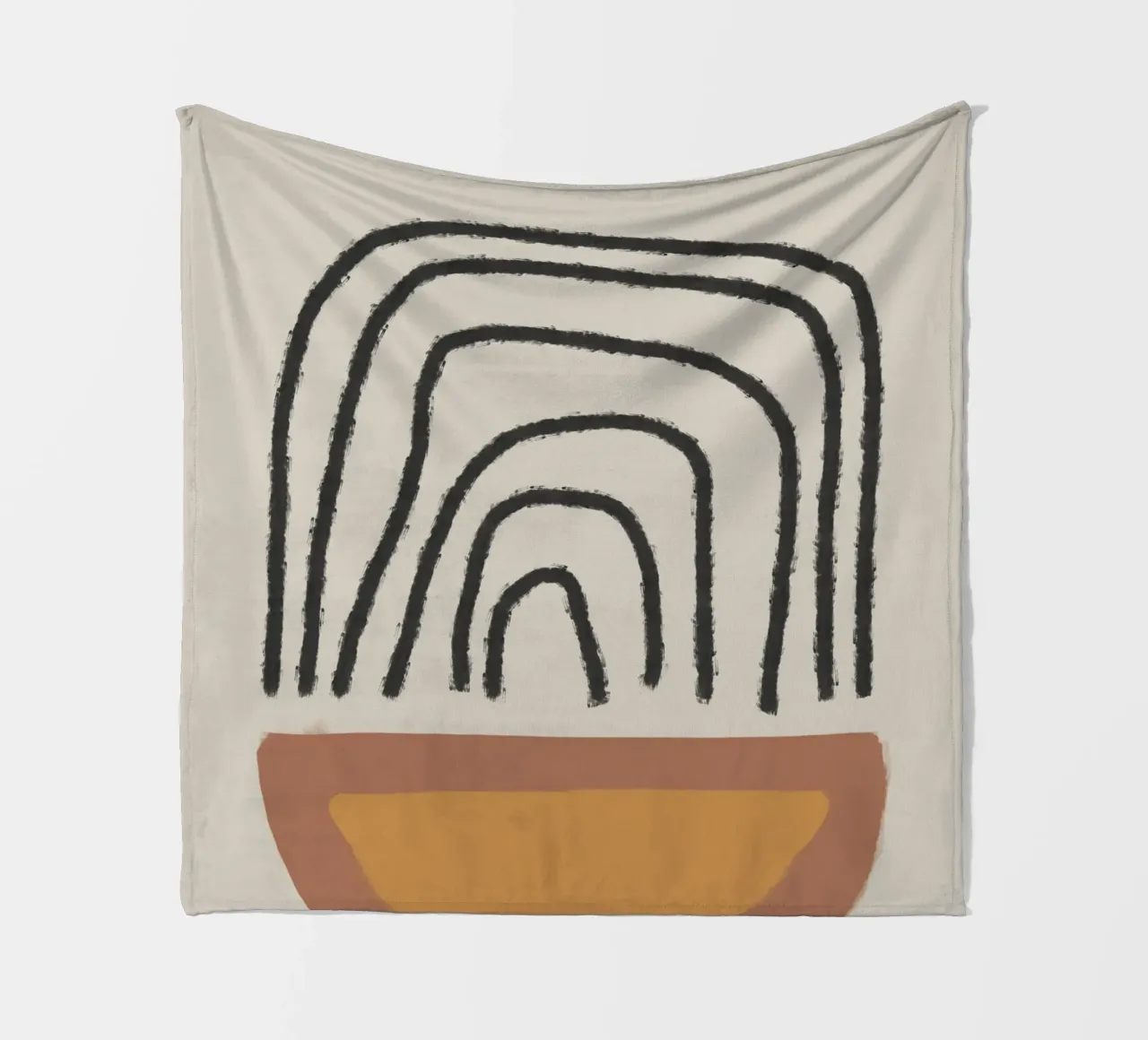 Abstract painting with organic shapes and lines coperta in pile da Imaginative
