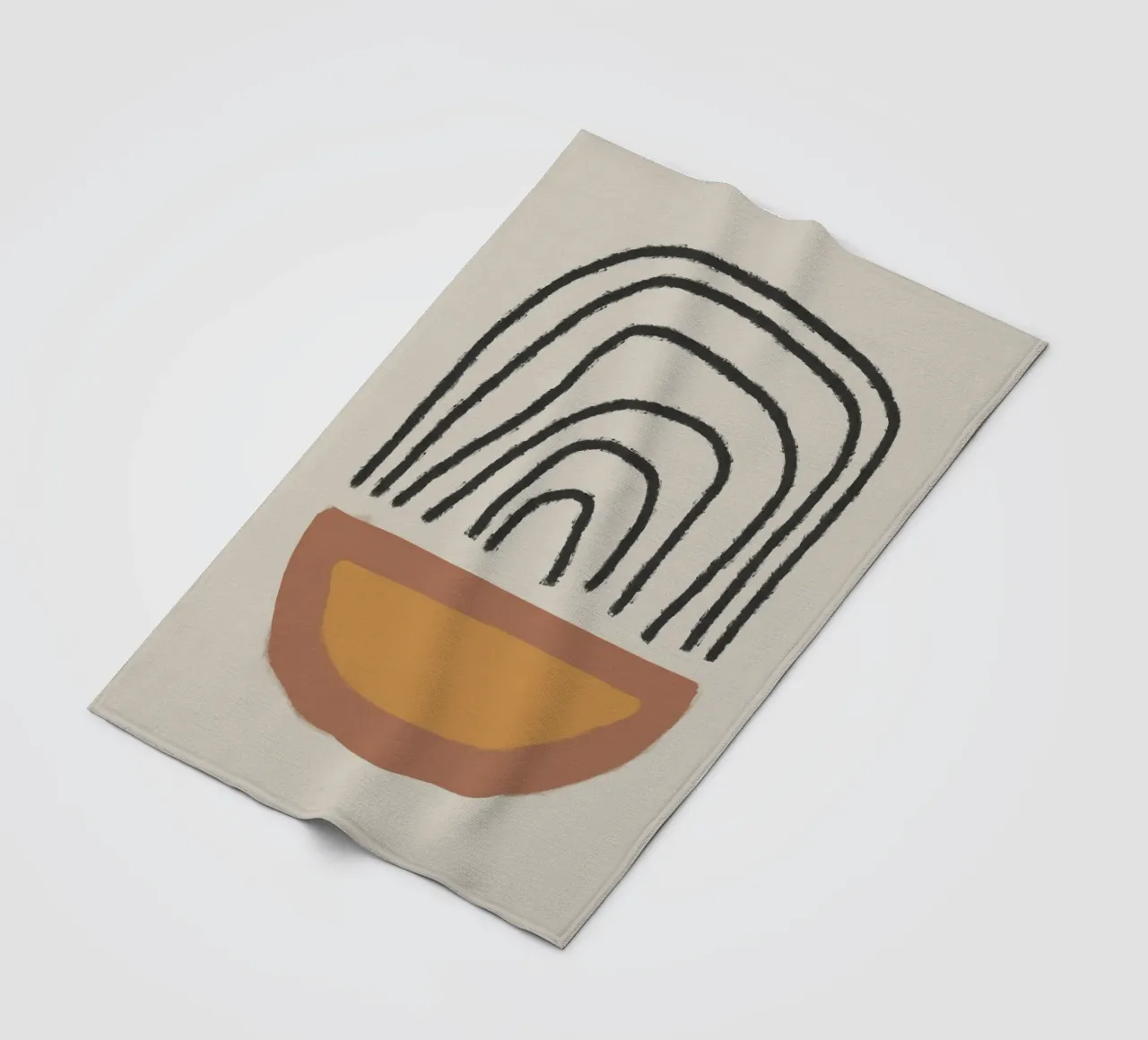 Abstract painting with organic shapes and lines coperta in pile da Imaginative