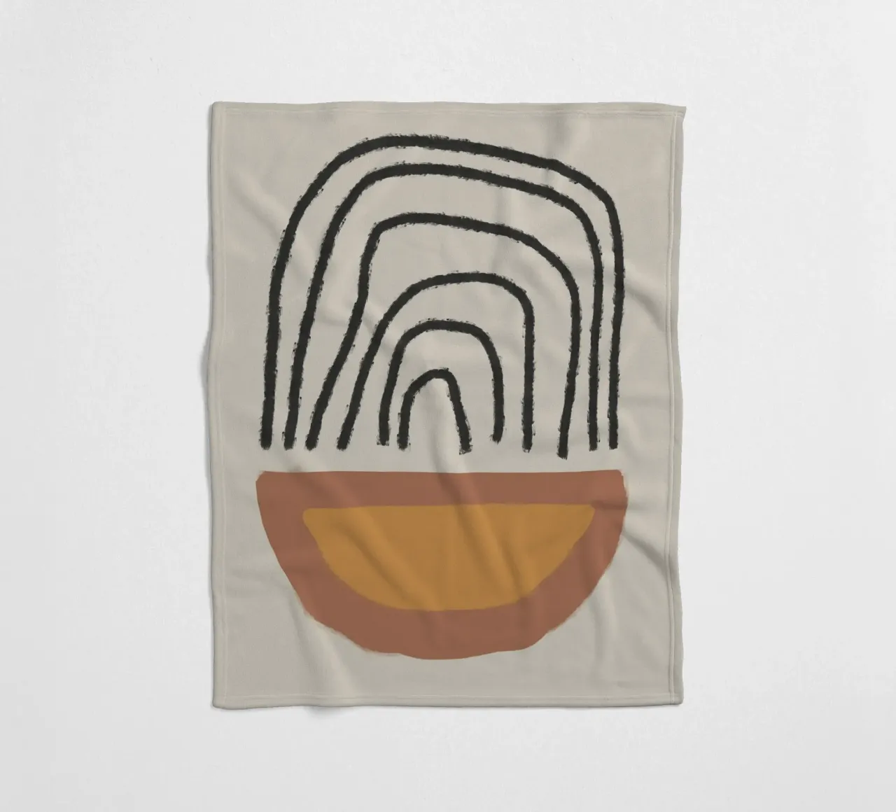 Abstract painting with organic shapes and lines coperta in pile da Imaginative