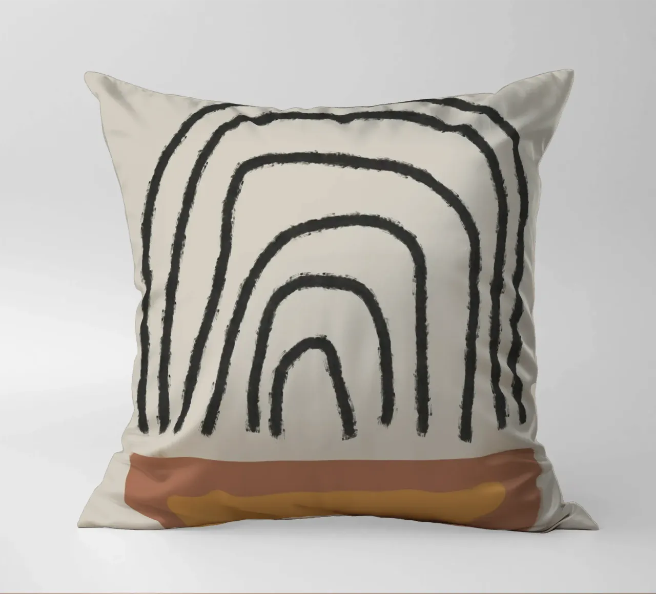 Abstract painting with organic shapes and lines cuscino da Imaginative