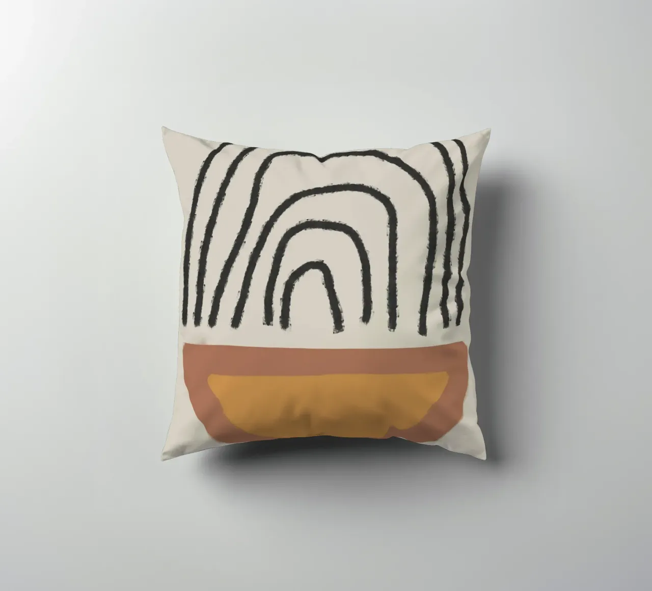 Abstract painting with organic shapes and lines cuscino da Imaginative