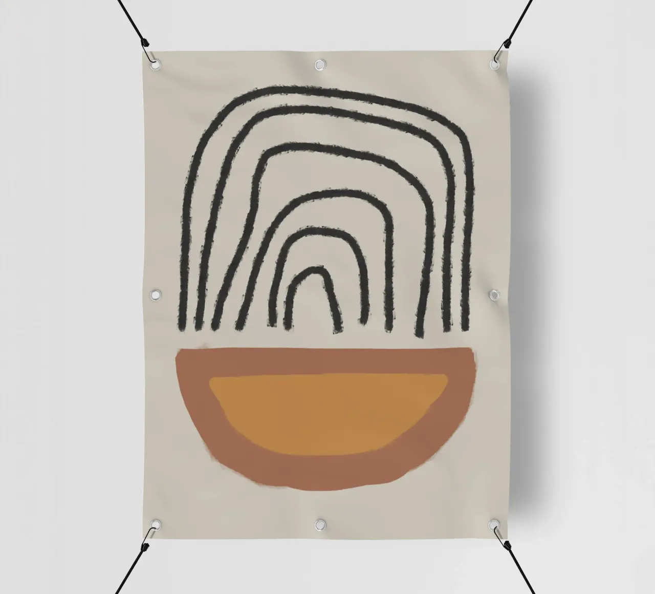 Abstract painting with organic shapes and lines telo in pvc da Imaginative