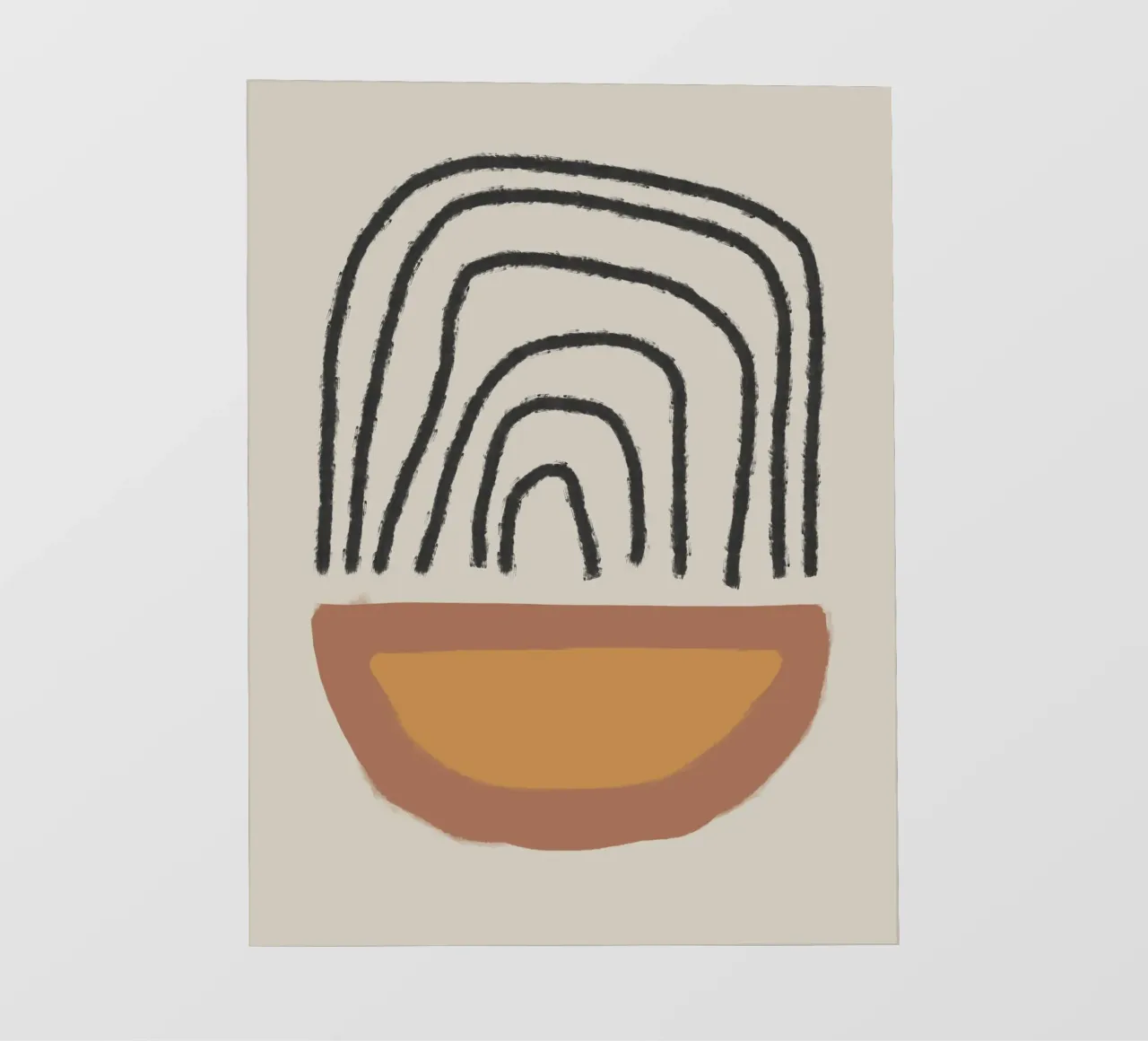 Abstract painting with organic shapes and lines telo in pvc da Imaginative