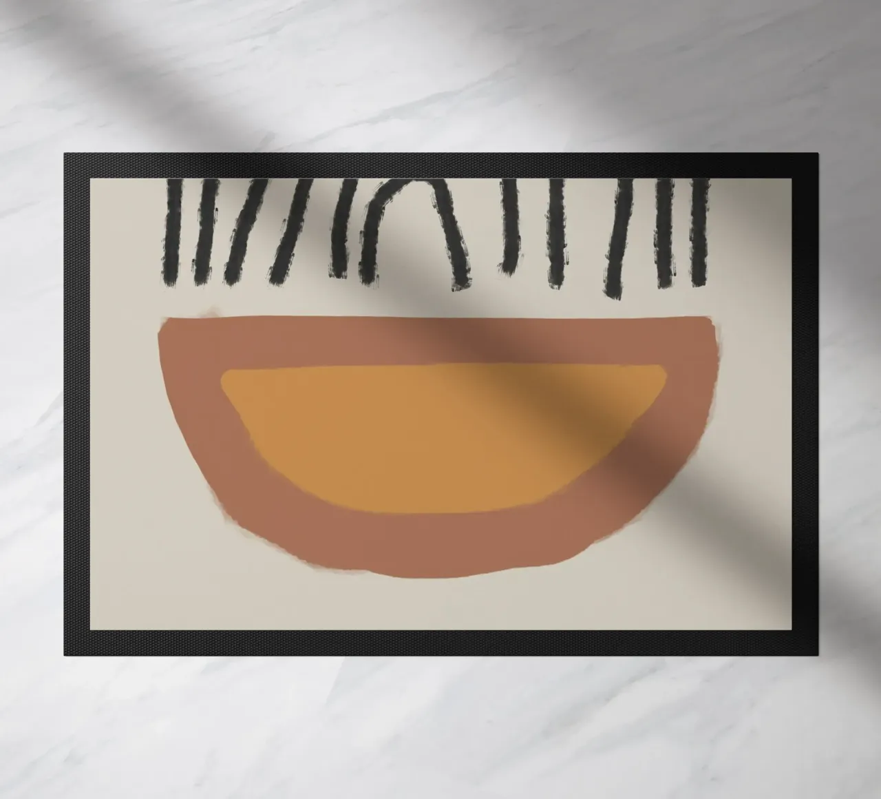Abstract painting with organic shapes and lines felpudo de Imaginative