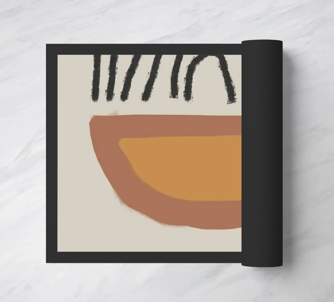 Abstract painting with organic shapes and lines felpudo de Imaginative