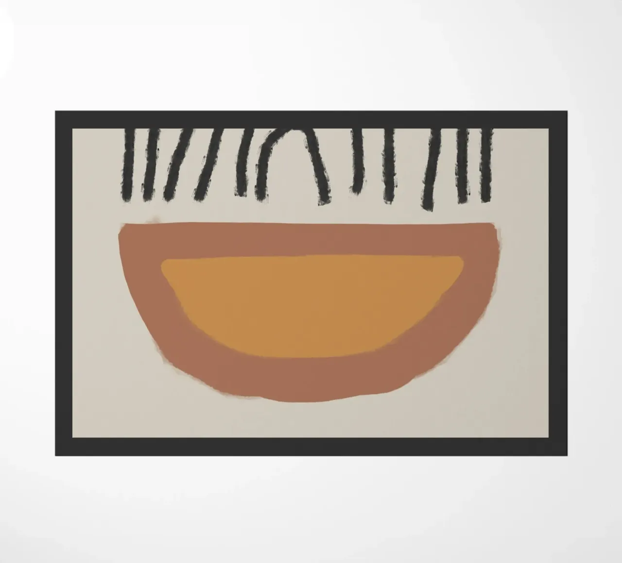 Abstract painting with organic shapes and lines felpudo de Imaginative