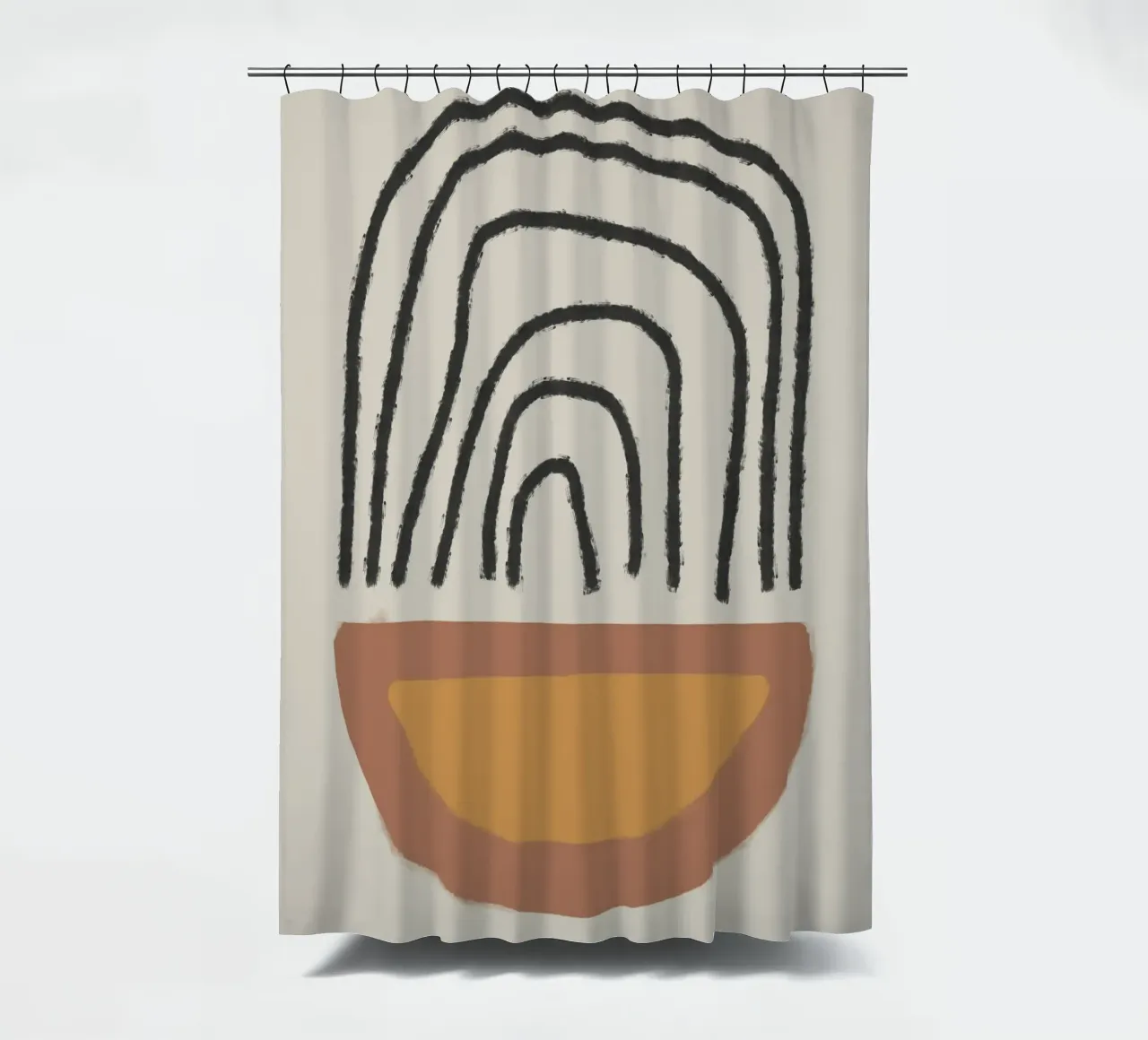 Abstract painting with organic shapes and lines tenda da doccia da Imaginative