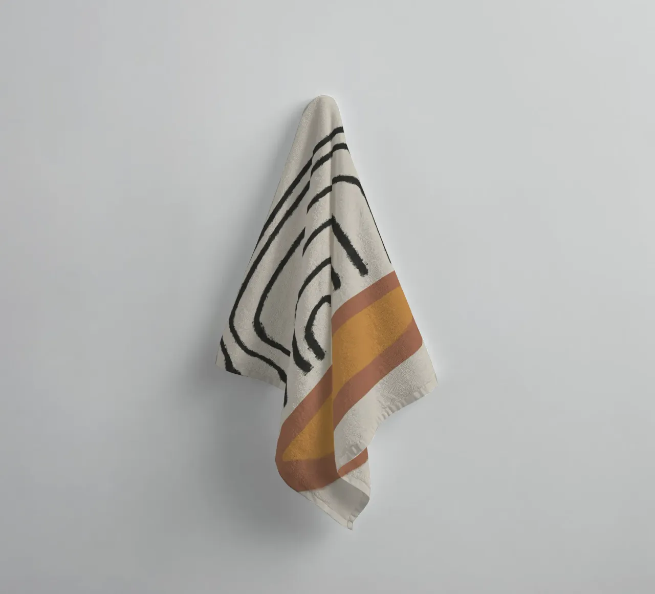 Abstract painting with organic shapes and lines asciugamano da bagno da Imaginative