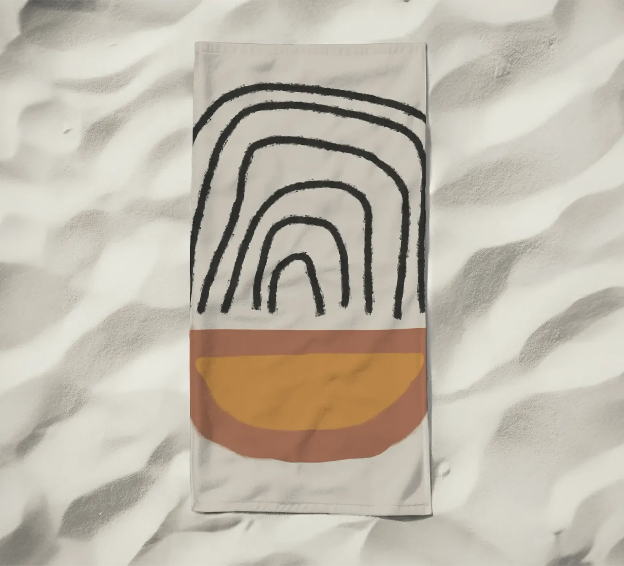 Abstract painting with organic shapes and lines telo mare da Imaginative