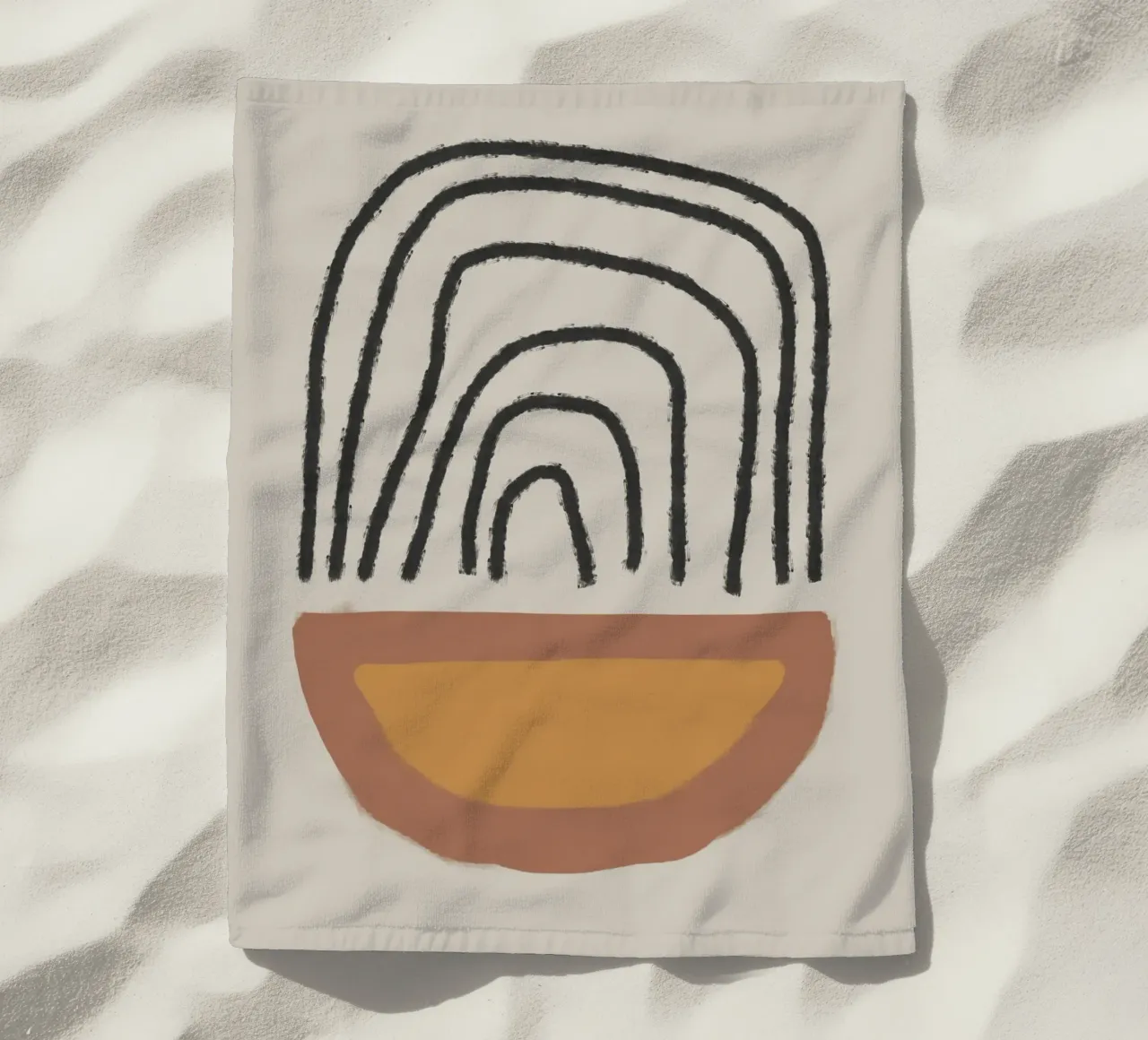 Abstract painting with organic shapes and lines telo mare da Imaginative