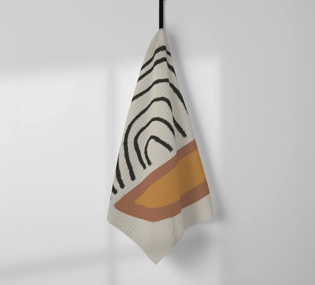 Abstract painting with organic shapes and lines Geschirrtuch von Imaginative