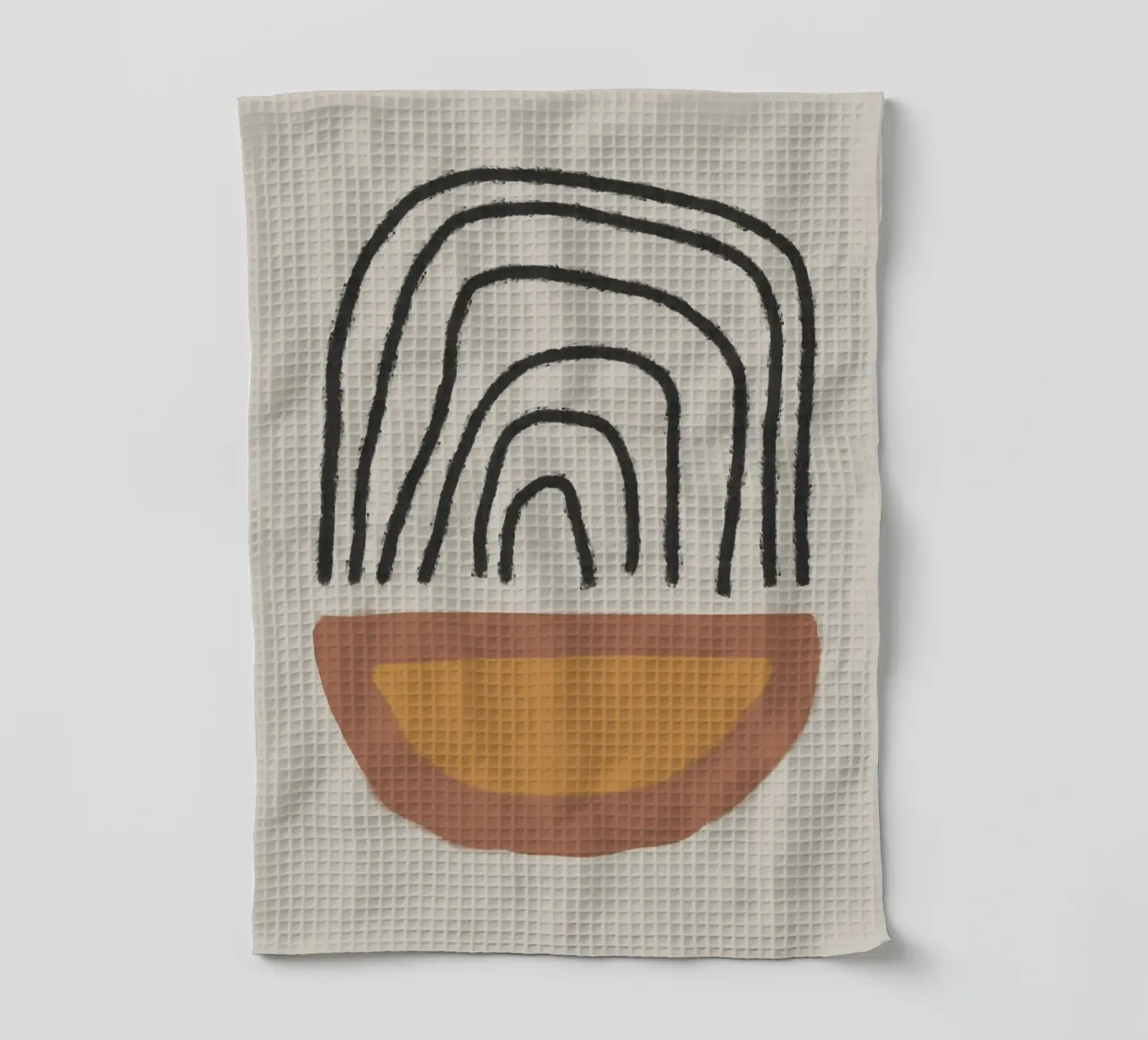 Abstract painting with organic shapes and lines Geschirrtuch von Imaginative