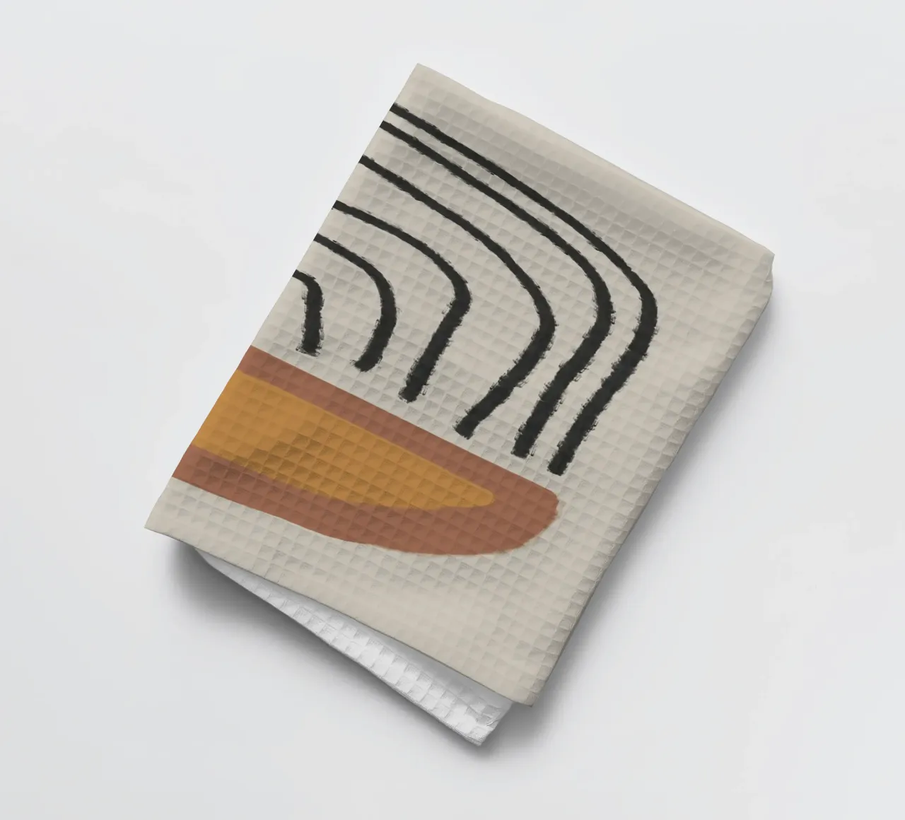 Abstract painting with organic shapes and lines Geschirrtuch von Imaginative