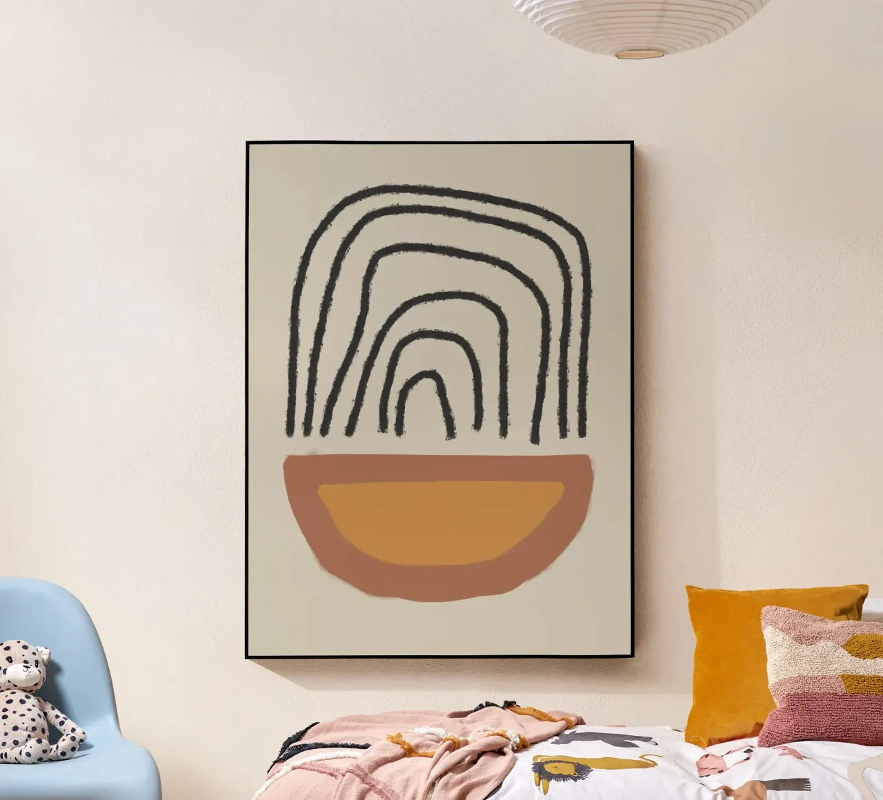 Abstract painting with organic shapes and lines plexiglass da Imaginative