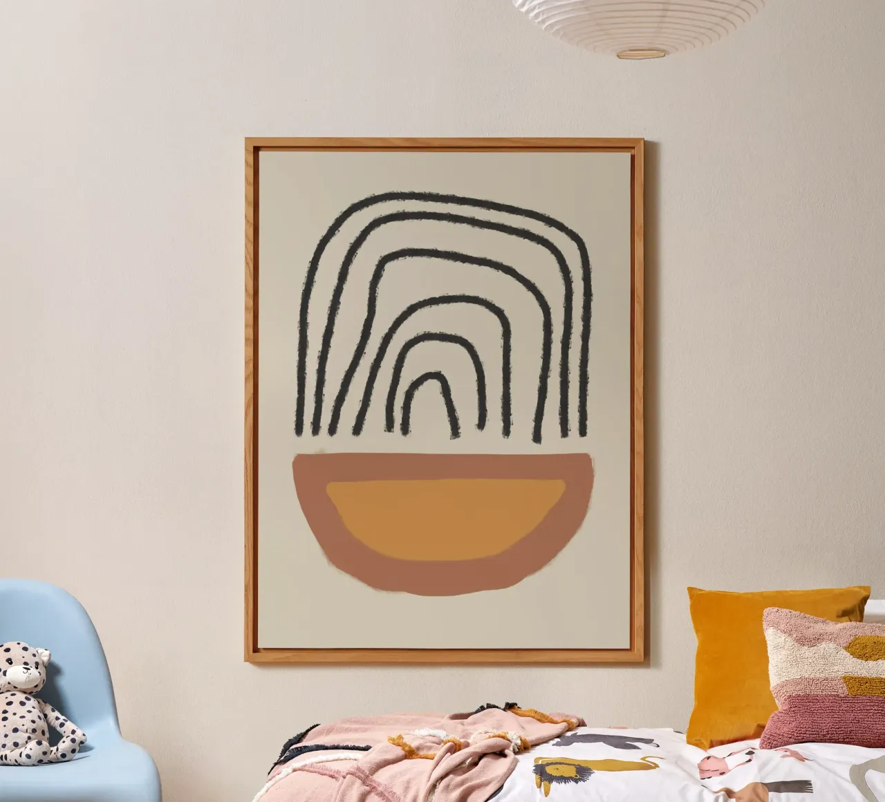 Abstract painting with organic shapes and lines pannello forex da Imaginative