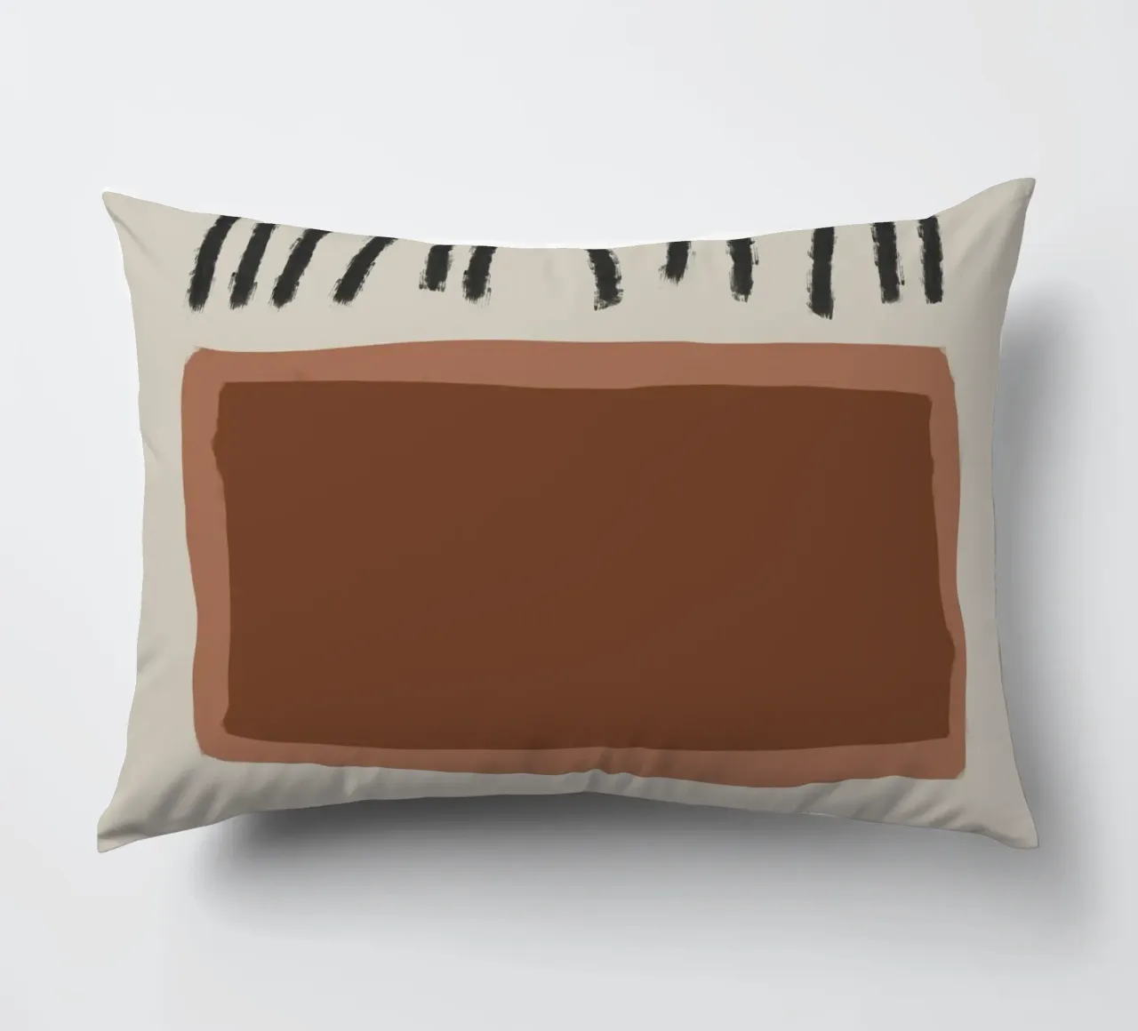 Abstract painting with organic shapes in earth tones cuscino da Imaginative