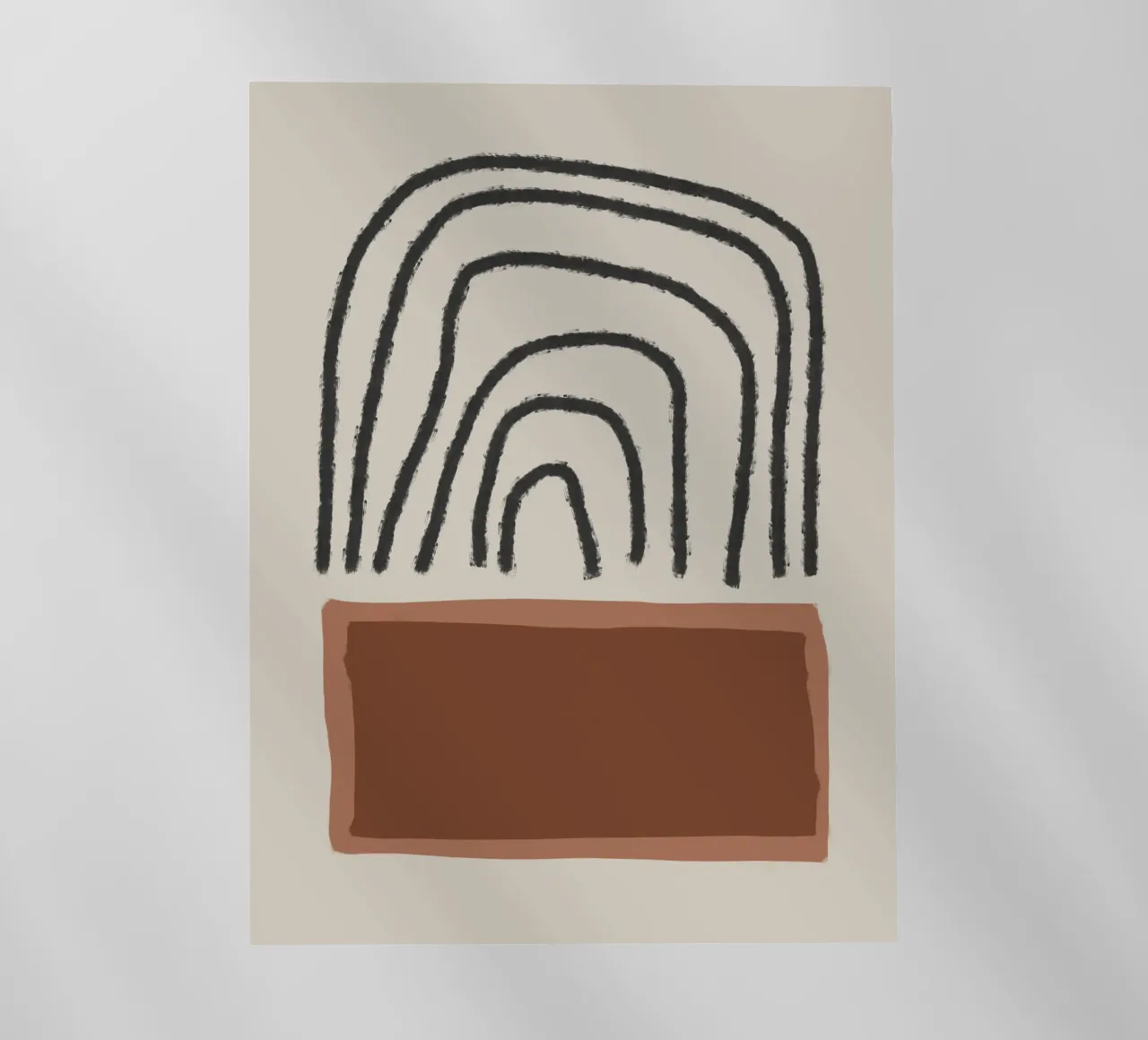 Abstract painting with organic shapes in earth tones pellicola backlit da Imaginative