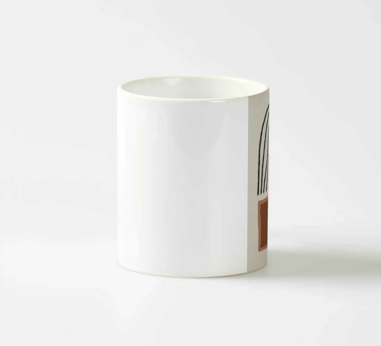Abstract painting with organic shapes in earth tones tazza in ceramica da Imaginative