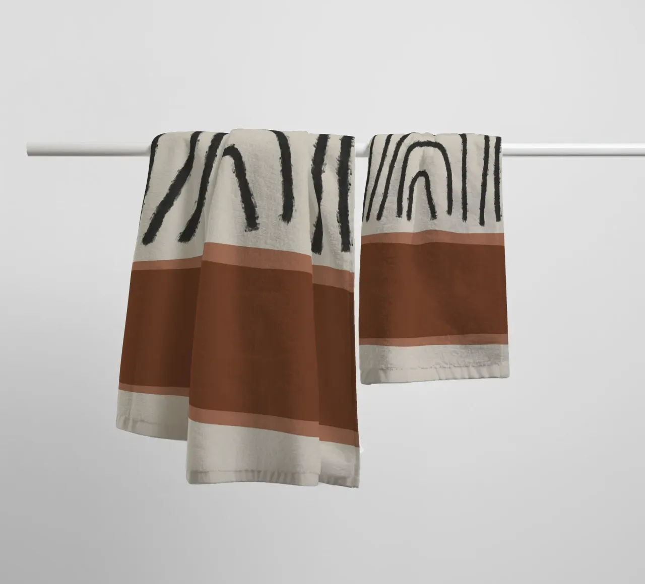 Abstract painting with organic shapes in earth tones asciugamano da bagno da Imaginative