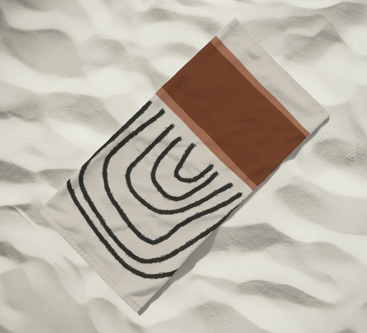Abstract painting with organic shapes in earth tones telo mare da Imaginative