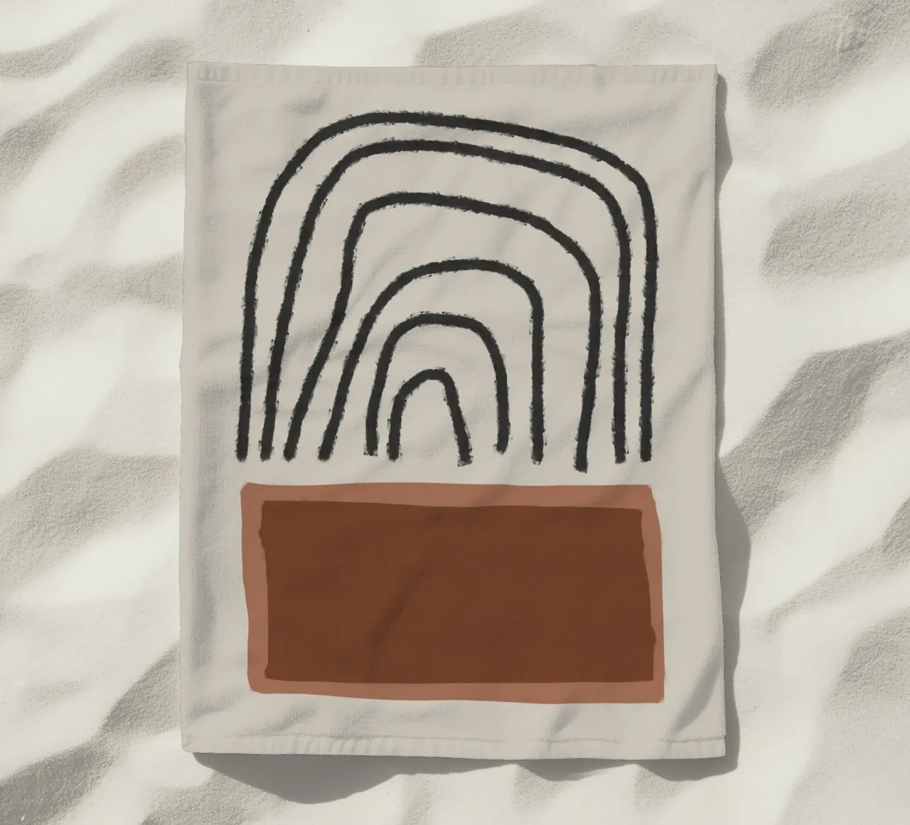 Abstract painting with organic shapes in earth tones telo mare da Imaginative