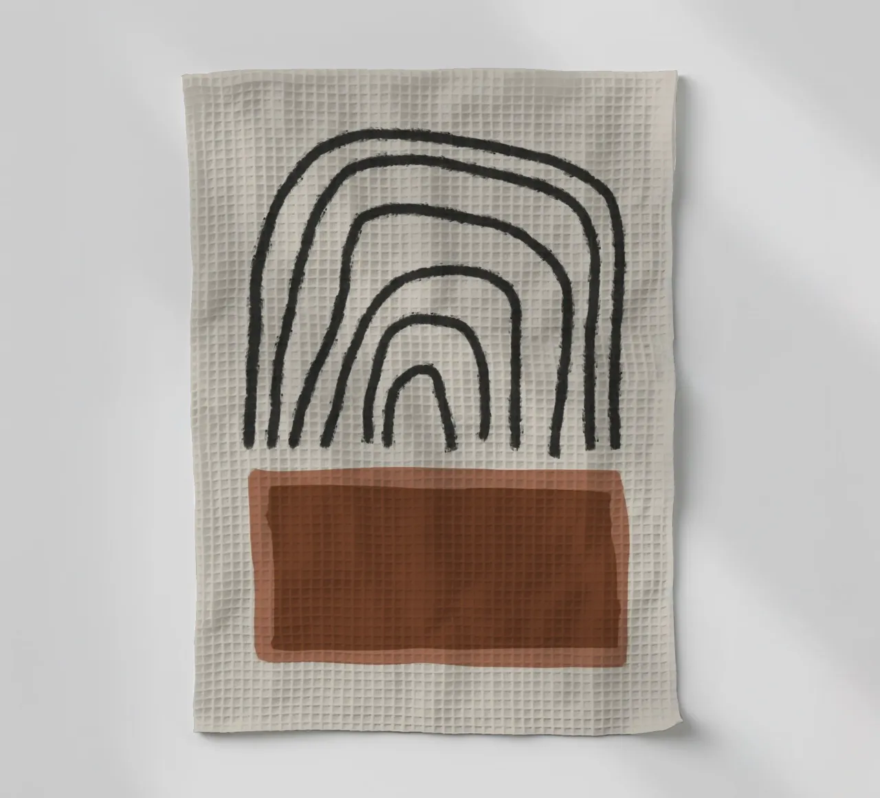 Abstract painting with organic shapes in earth tones canovaccio da cucina da Imaginative