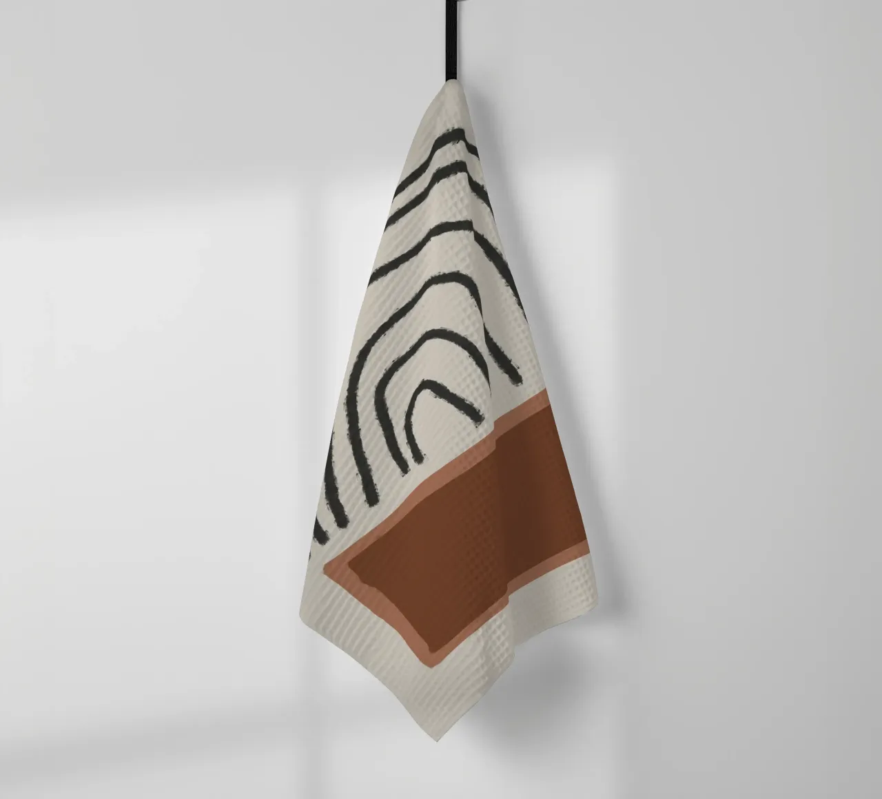 Abstract painting with organic shapes in earth tones canovaccio da cucina da Imaginative