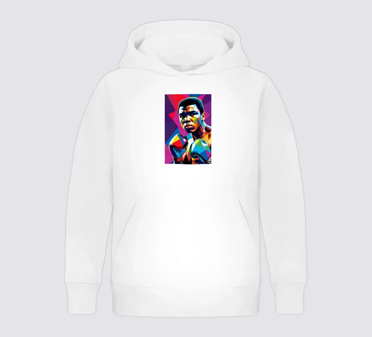 Muhammad Ali pop art al neon felpa bambino con cappuccio da BONANZA
